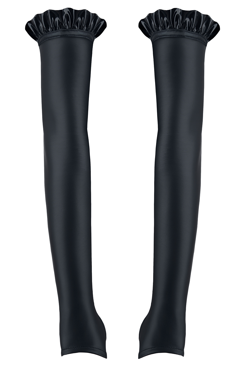 Armstulpen Handschuhe lang aus Wetlook schwarz Daumenloch Stulpen OneSize