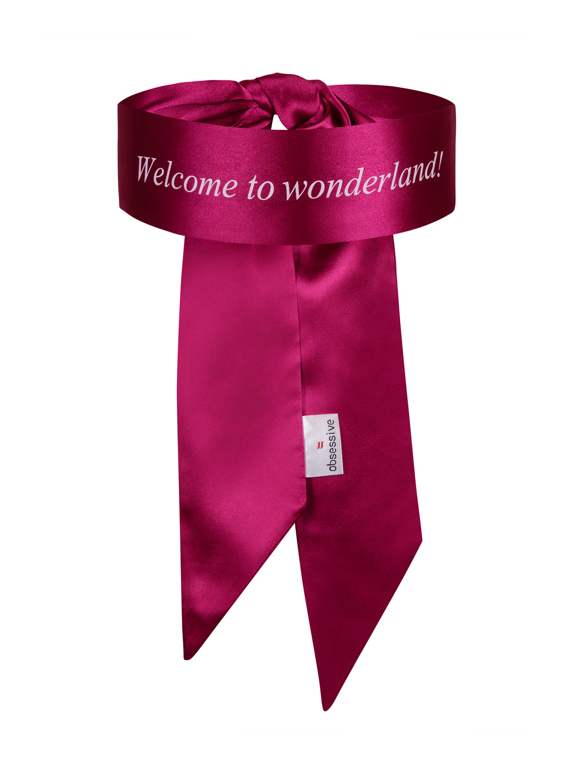 Augenbinde pink aus Satin zart und weich mit Aufschrift