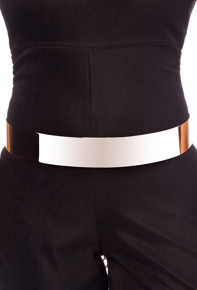 Damen Gürtel breit mit Metall in gold Metallgürtel mit Kettenverschluss